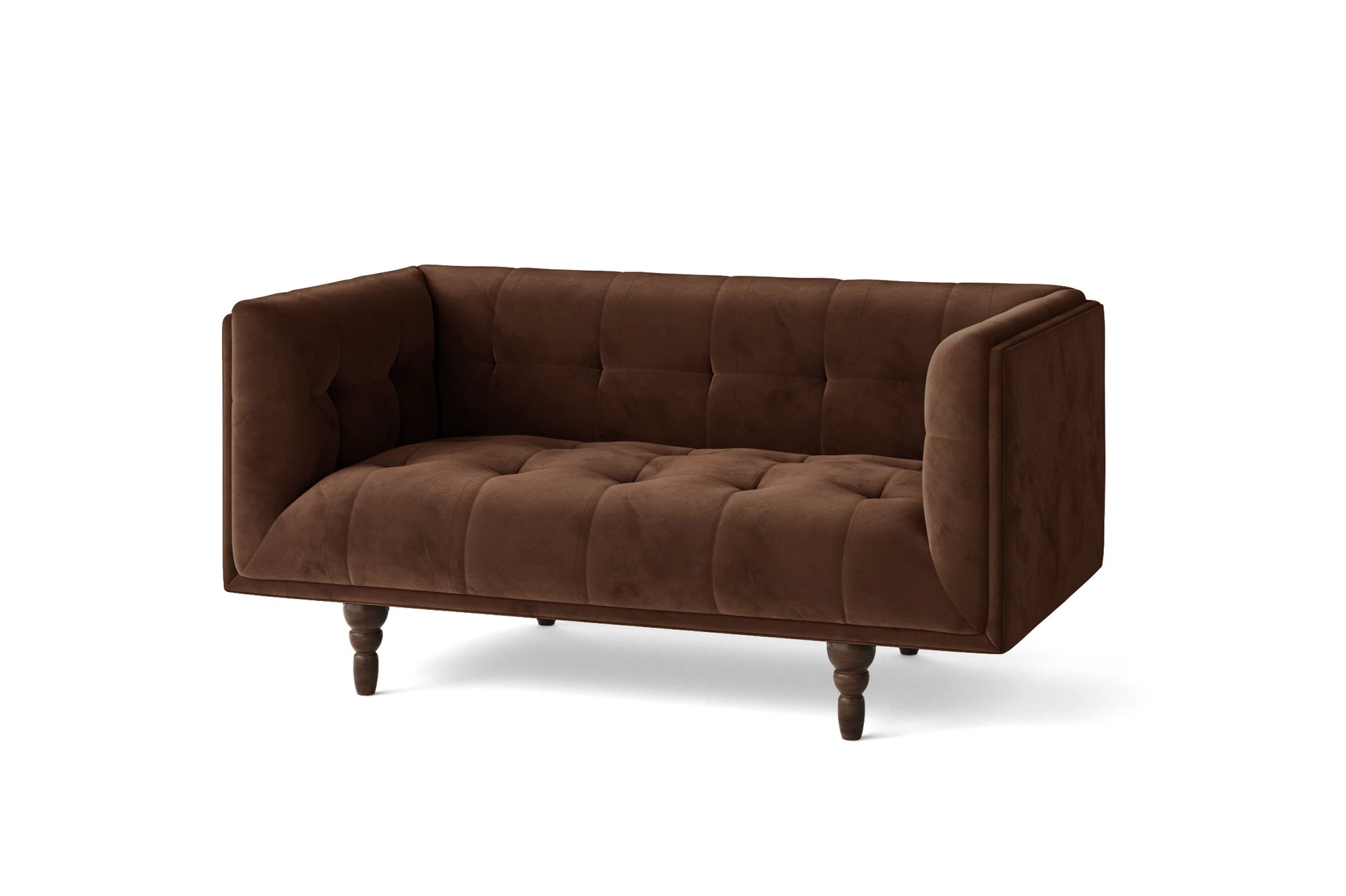 Nahant 2 Seater Sofa Coffee Brown Velvet