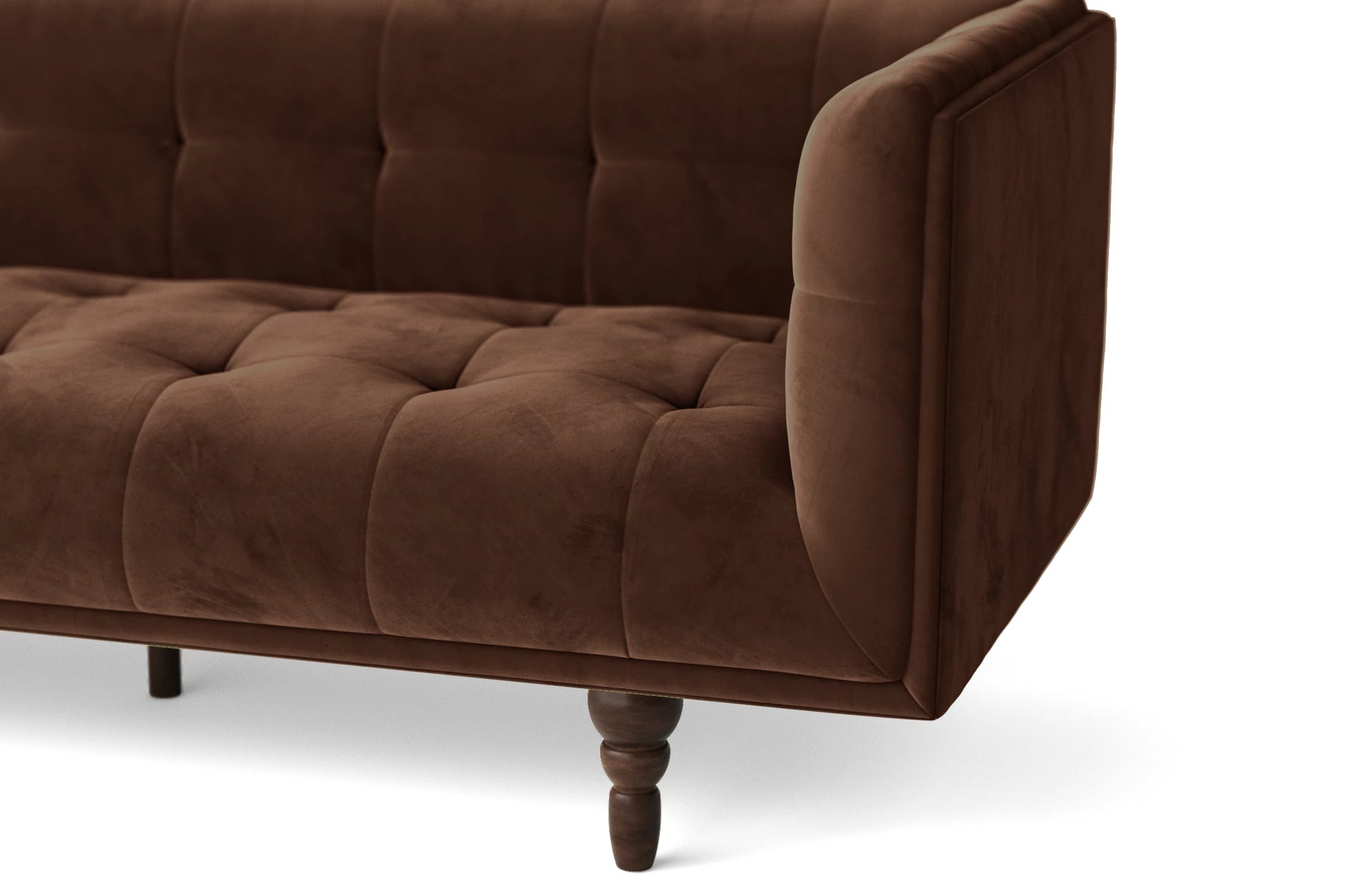 Nahant 2 Seater Sofa Coffee Brown Velvet