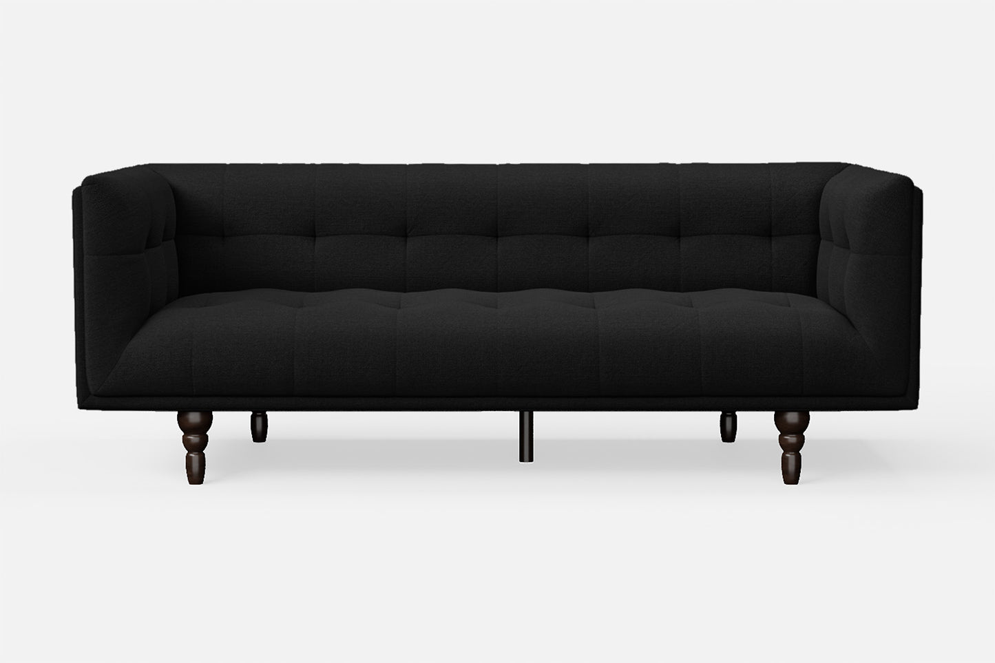 Nahant 3 Seater Sofa Black Linen Fabric