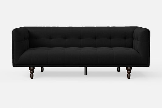 Nahant 3 Seater Sofa Black Linen Fabric