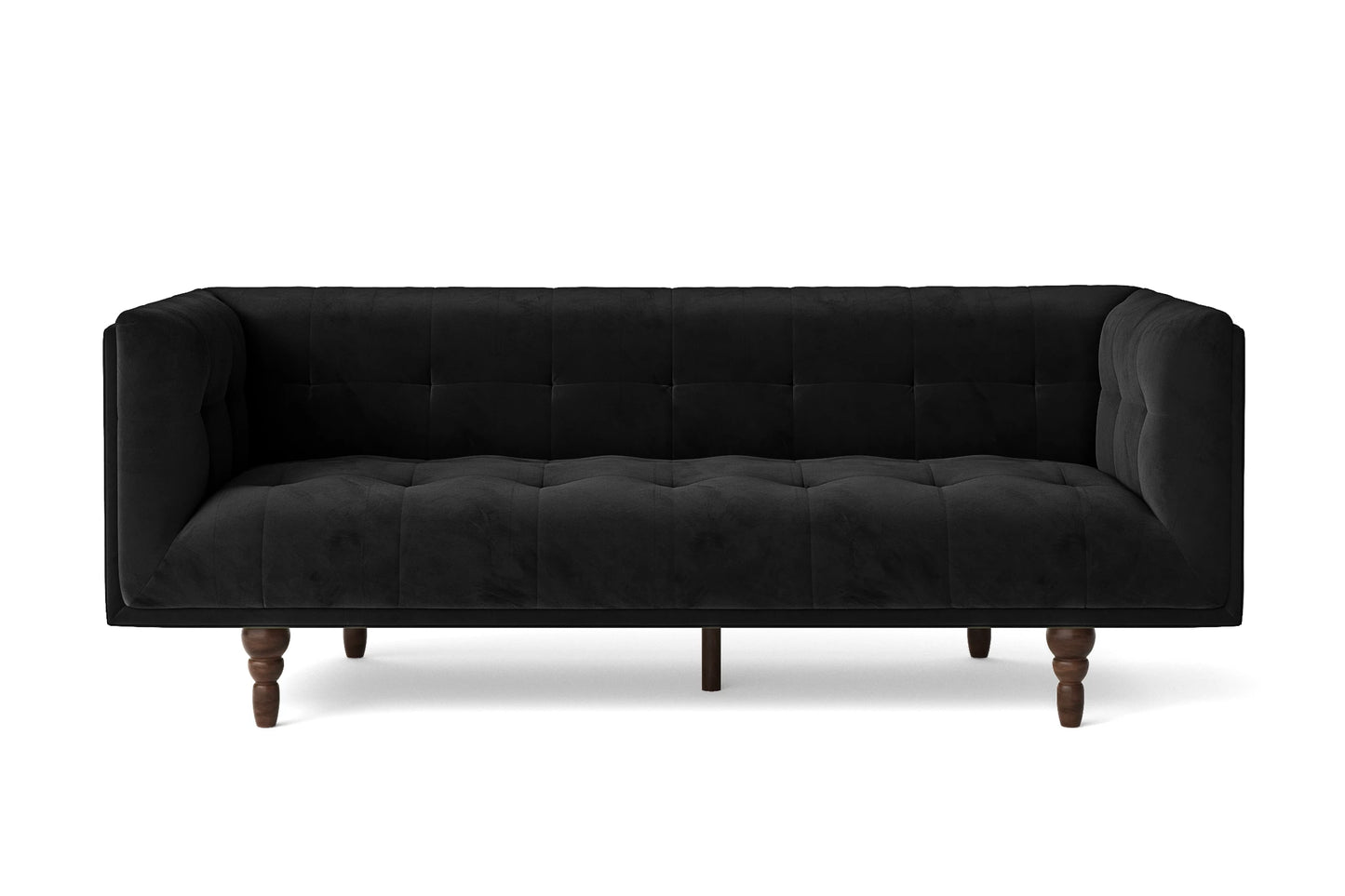 Nahant 3 Seater Sofa Black Velvet