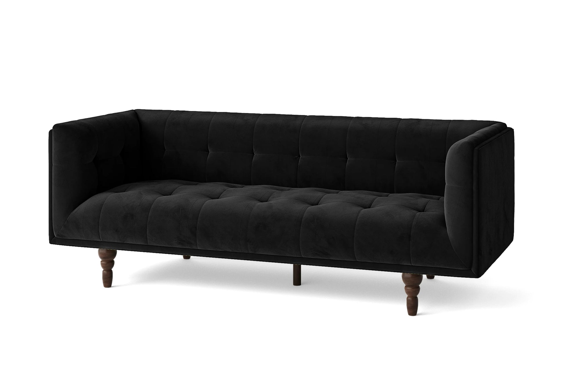 Nahant 3 Seater Sofa Black Velvet