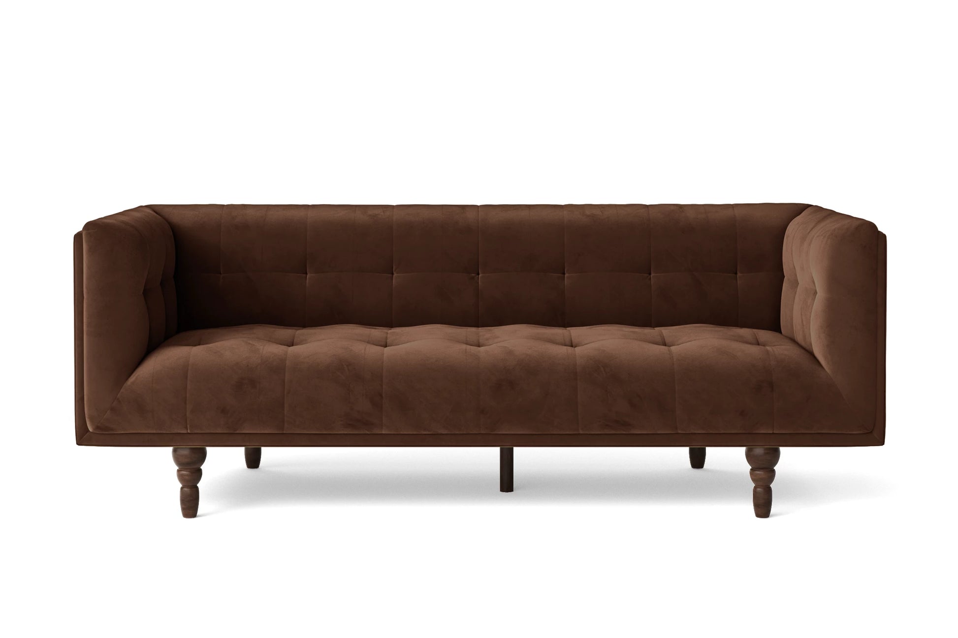 Nahant 3 Seater Sofa Coffee Brown Velvet