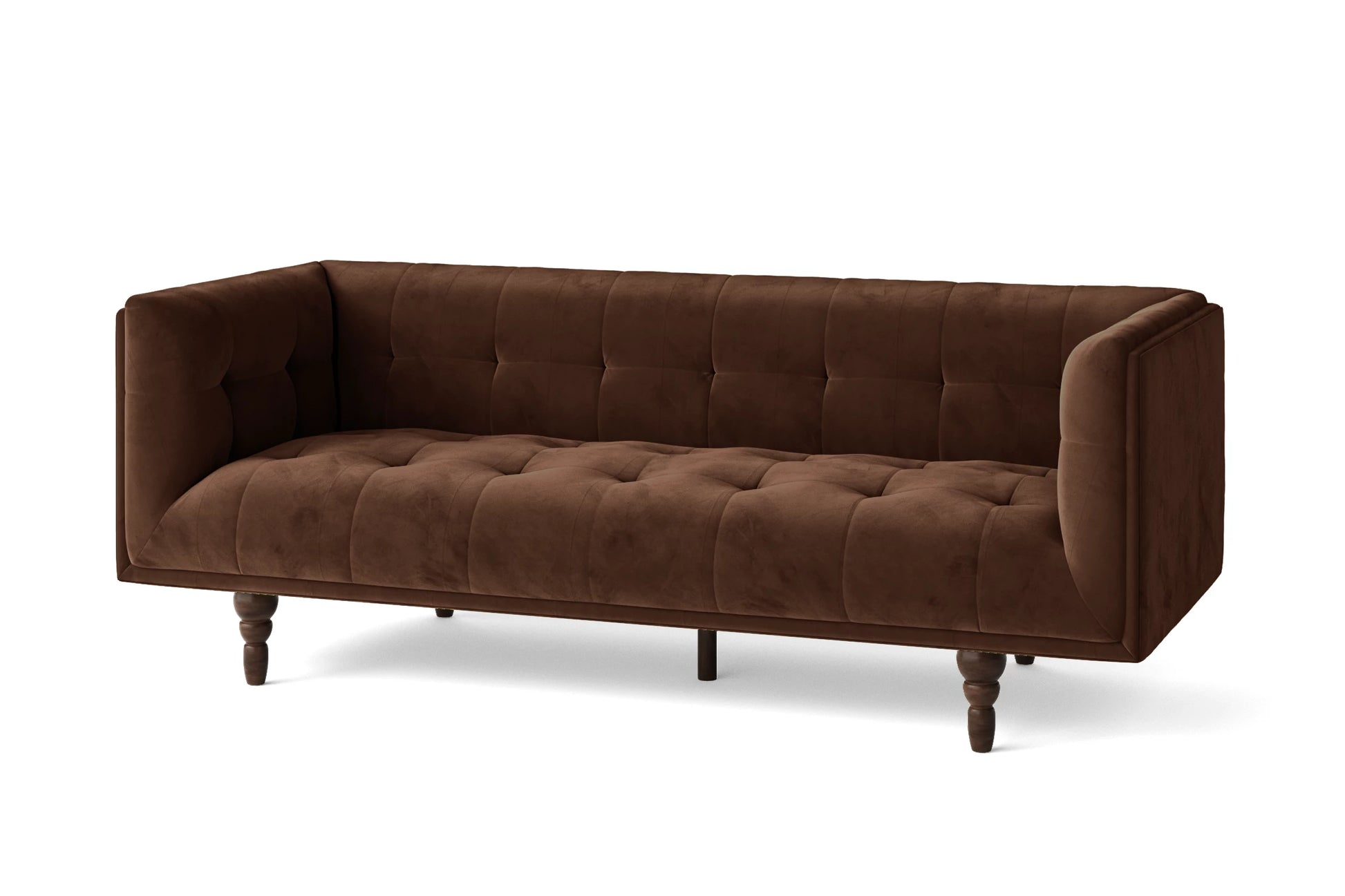 Nahant 3 Seater Sofa Coffee Brown Velvet