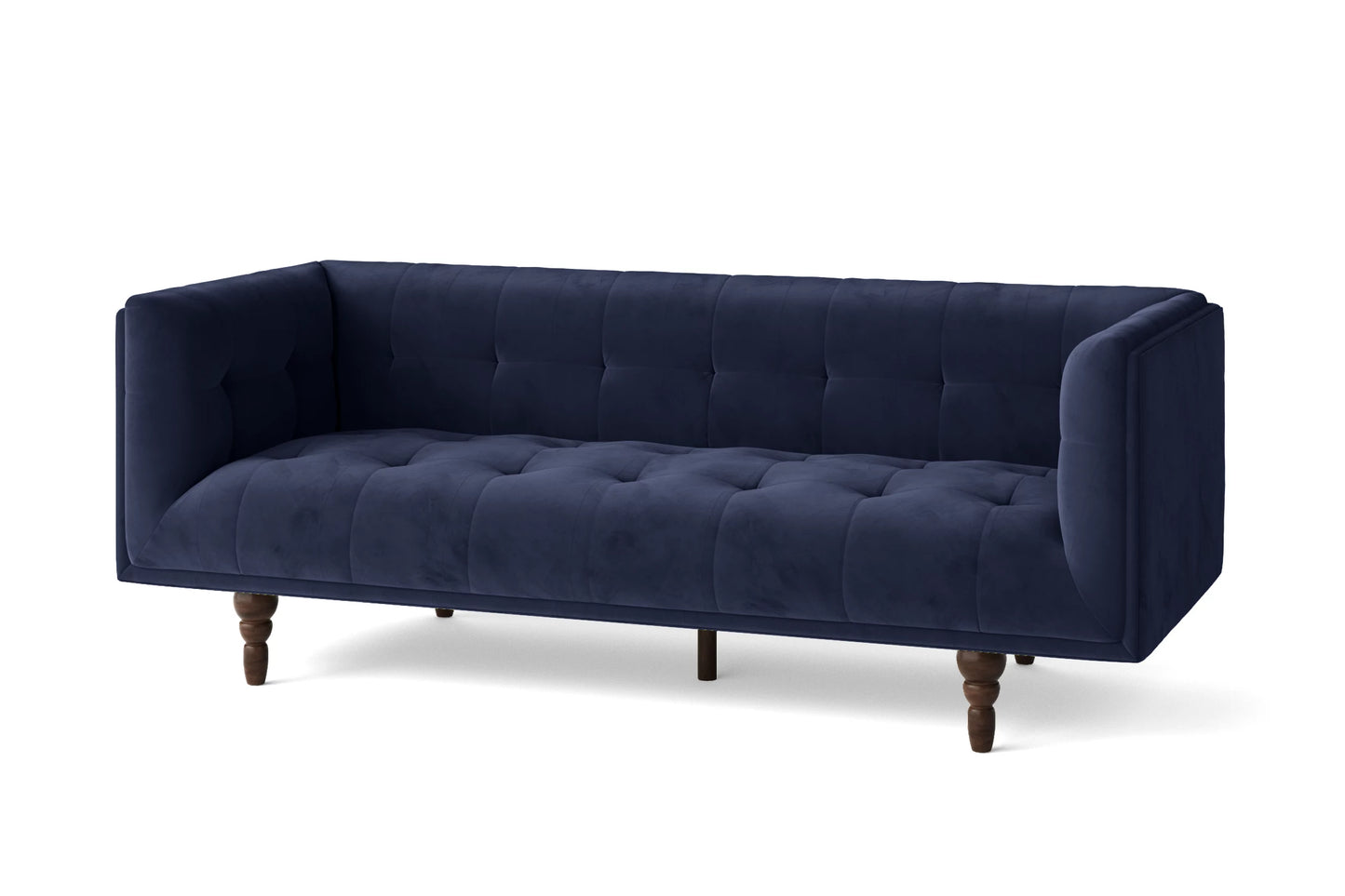 Nahant 3 Seater Sofa Dark Blue Velvet