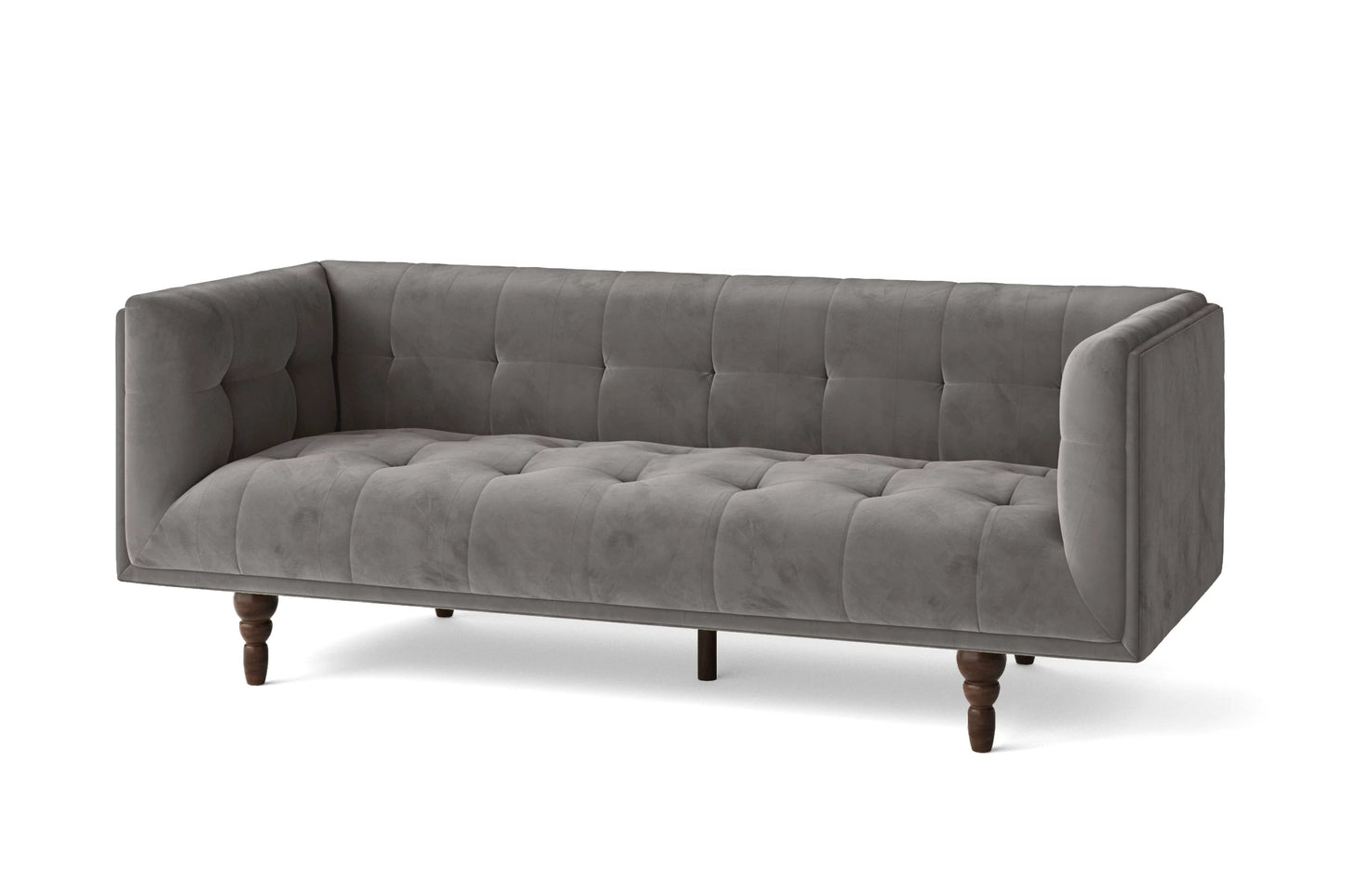 Nahant 3 Seater Sofa Grey Velvet