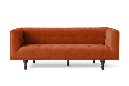 Nahant 3 Seater Sofa Orange Velvet