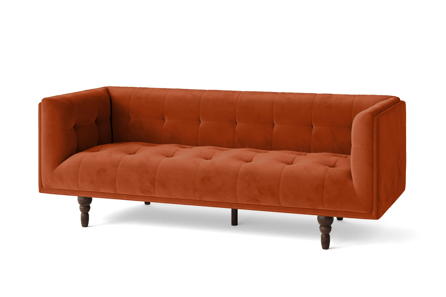 Nahant 3 Seater Sofa Orange Velvet