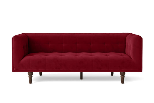 Nahant 3 Seater Sofa Red Velvet