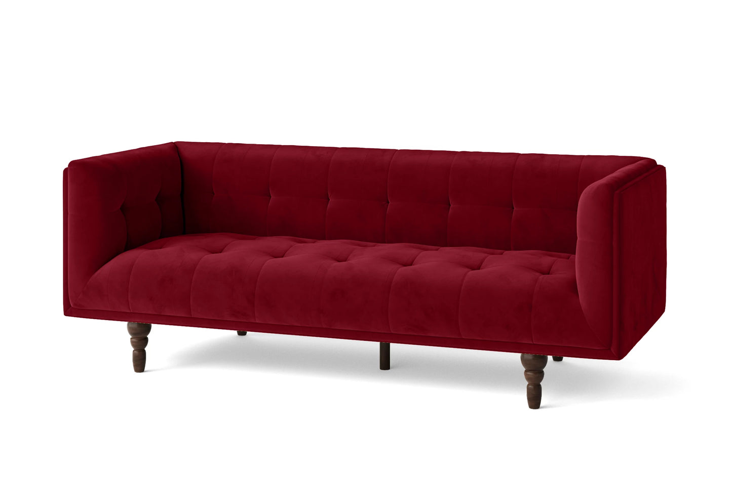 Nahant 3 Seater Sofa Red Velvet