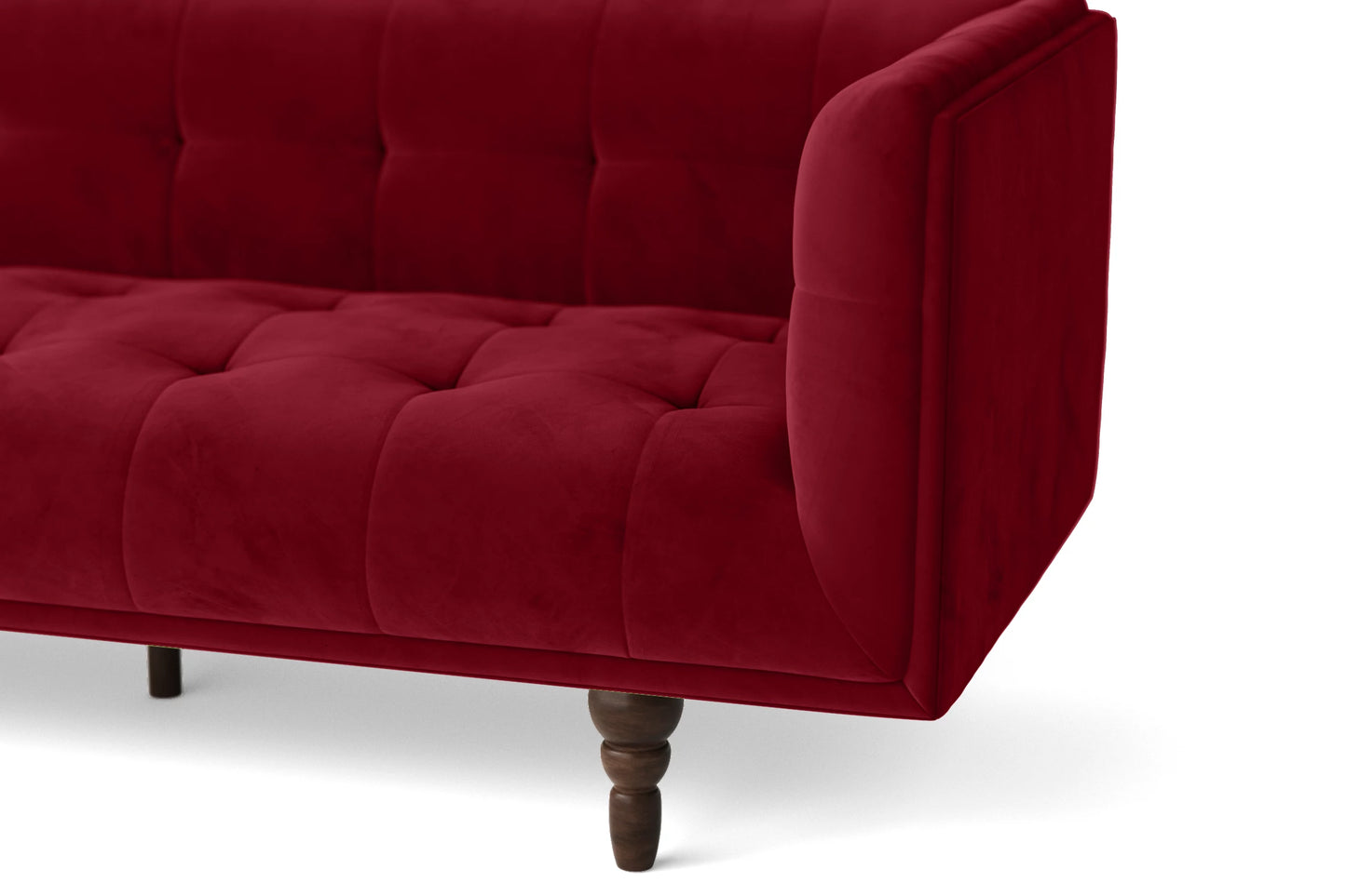 Nahant 3 Seater Sofa Red Velvet