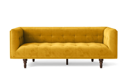 Nahant 3 Seater Sofa Yellow Velvet