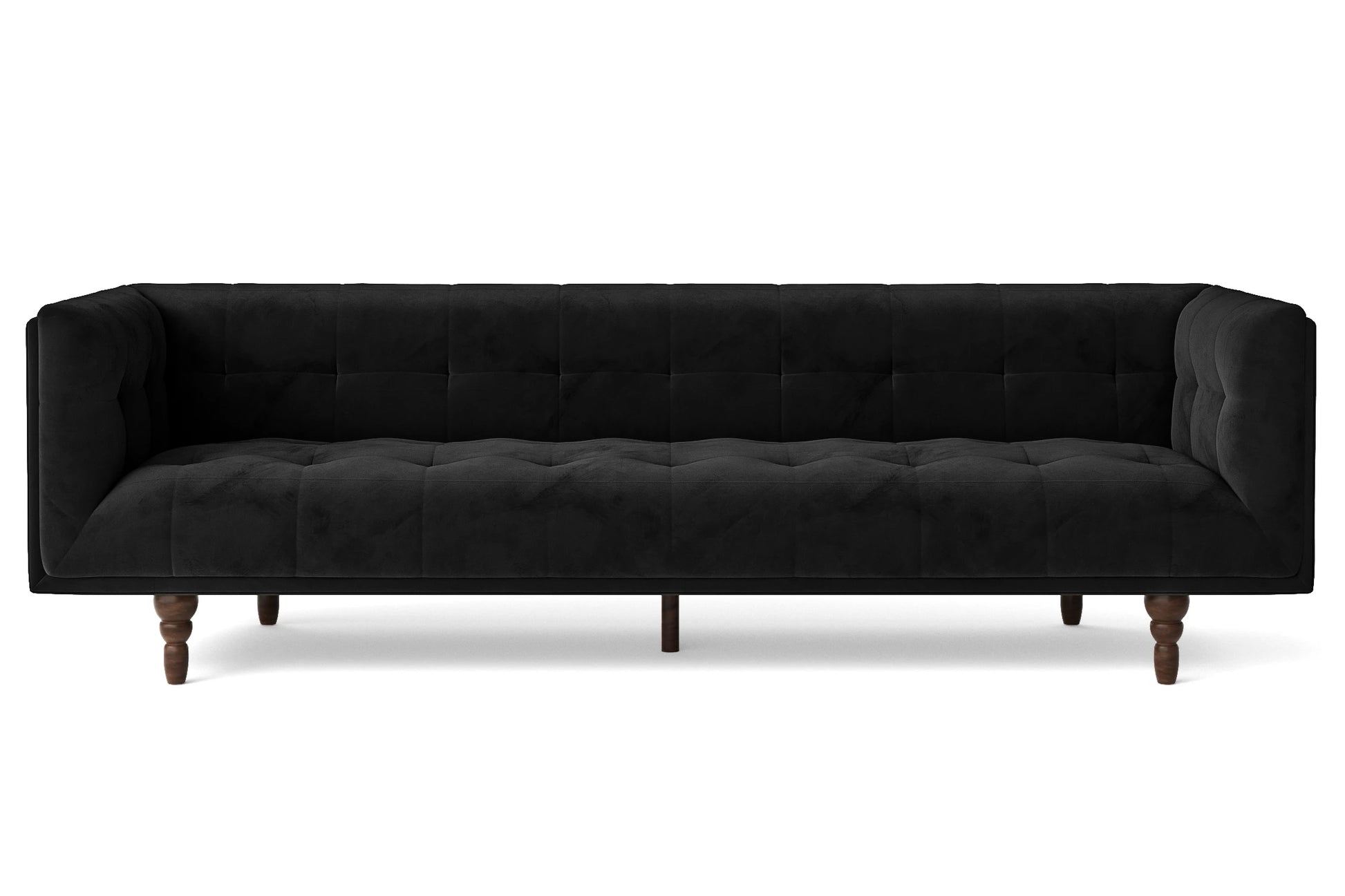 Nahant 4 Seater Sofa Black Velvet