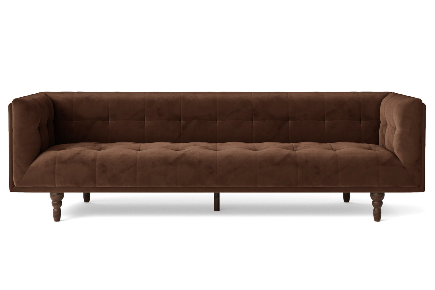 Nahant 4 Seater Sofa Coffee Brown Velvet