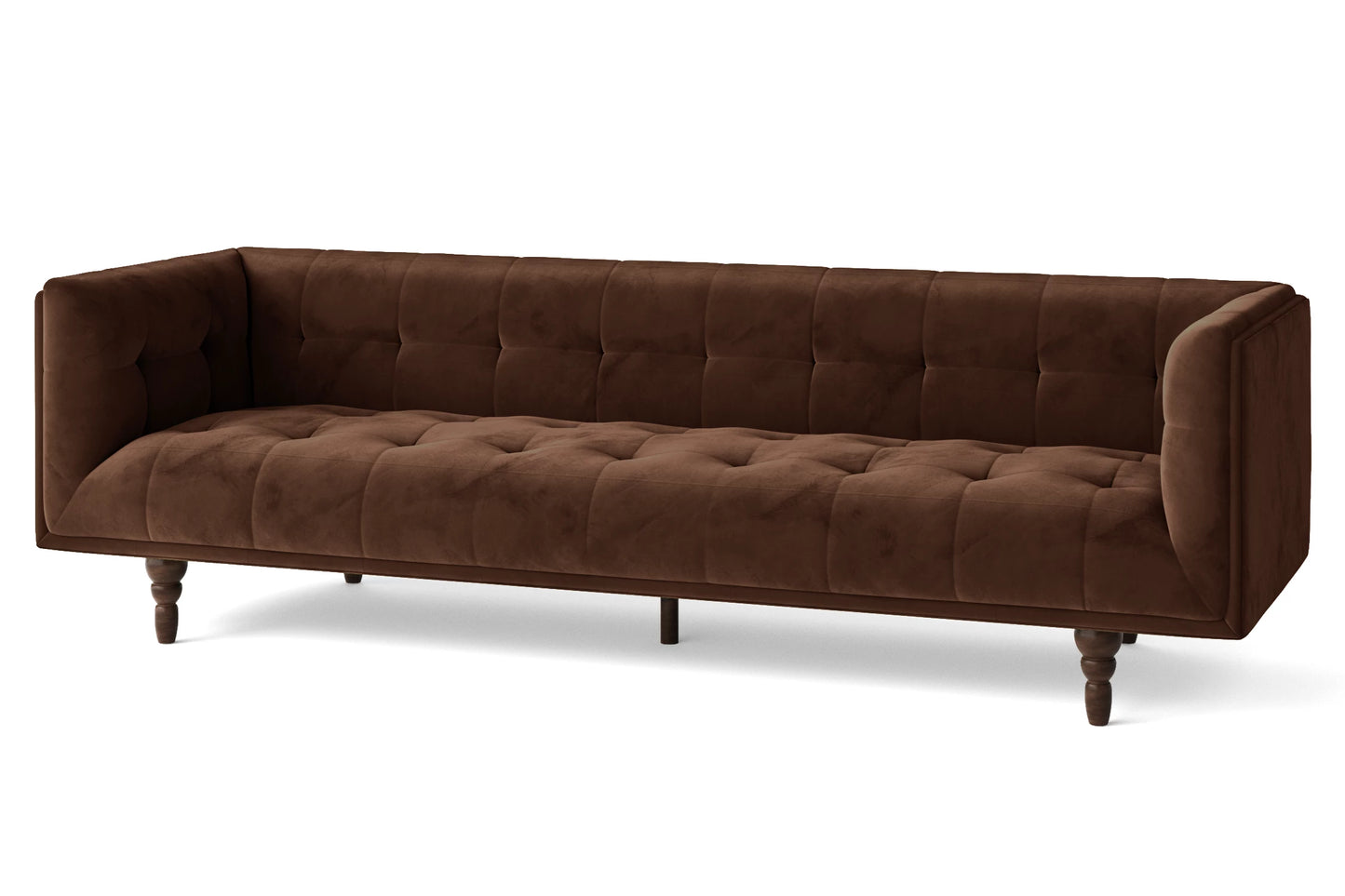 Nahant 4 Seater Sofa Coffee Brown Velvet