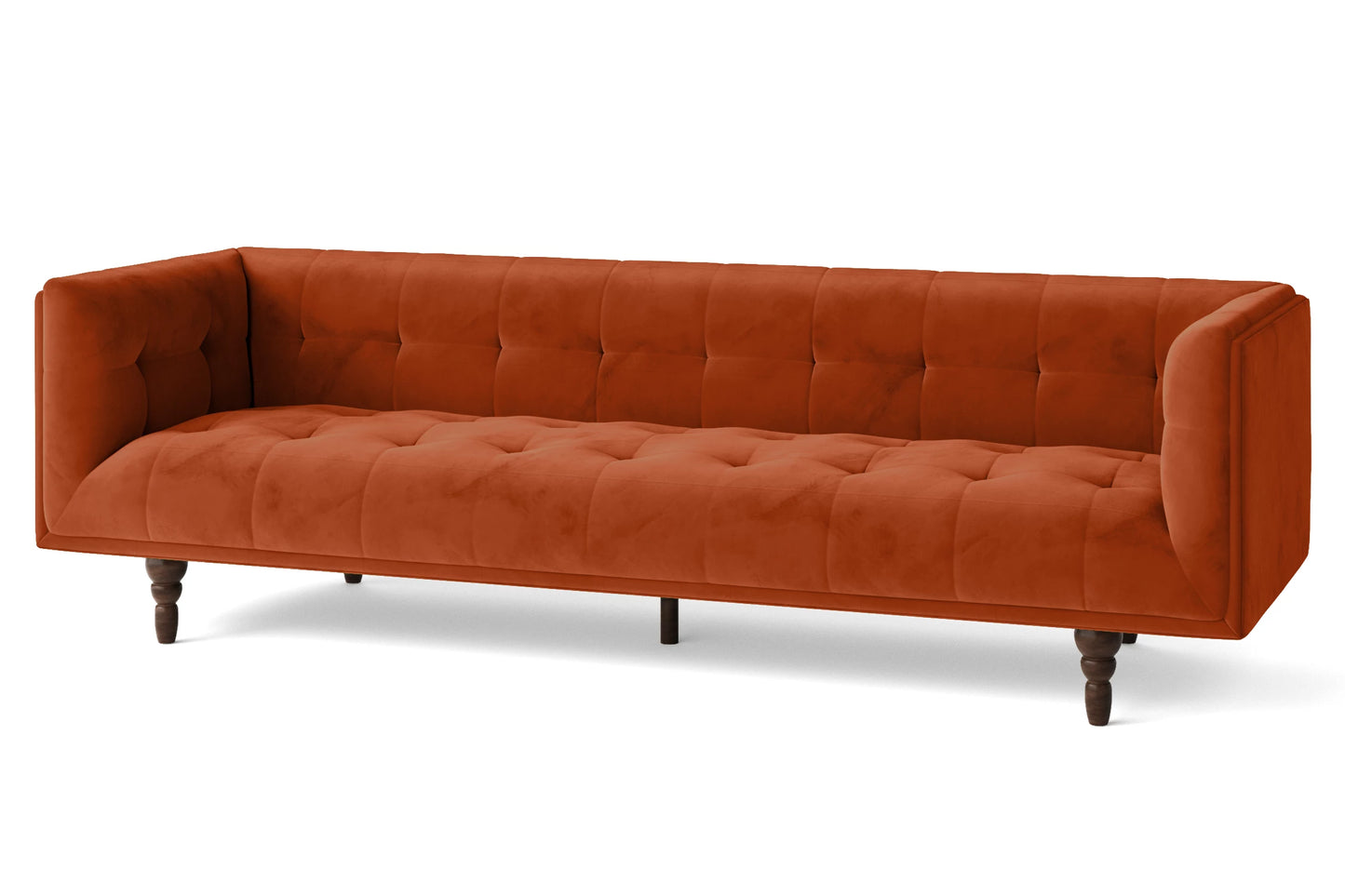 Nahant 4 Seater Sofa Orange Velvet