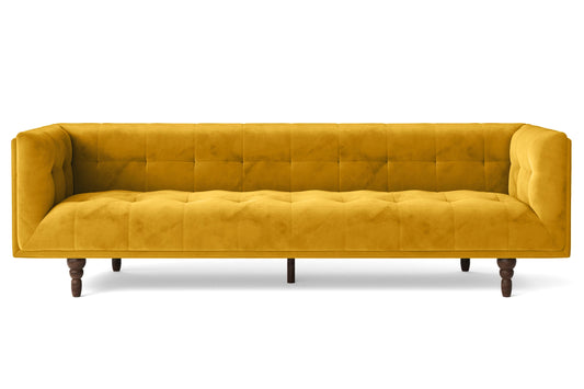 Nahant 4 Seater Sofa Yellow Velvet