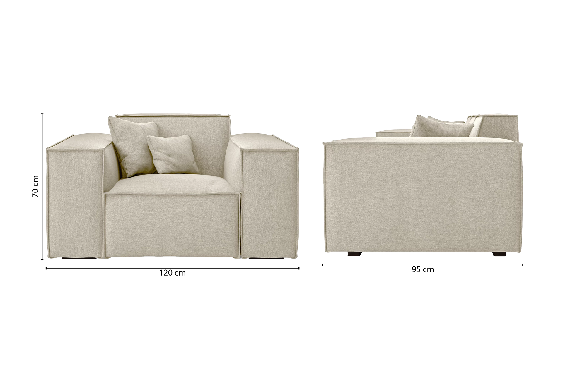 Naples Armchair Cream Linen Fabric