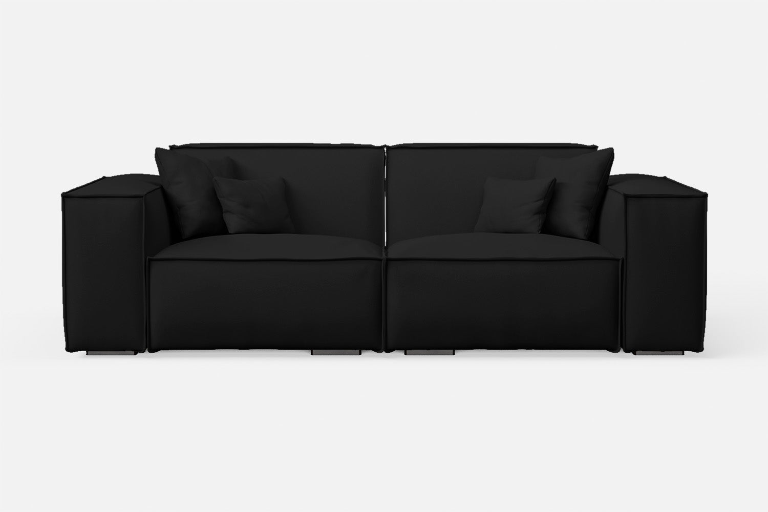 Naples 2 Seater Sofa Black Leather