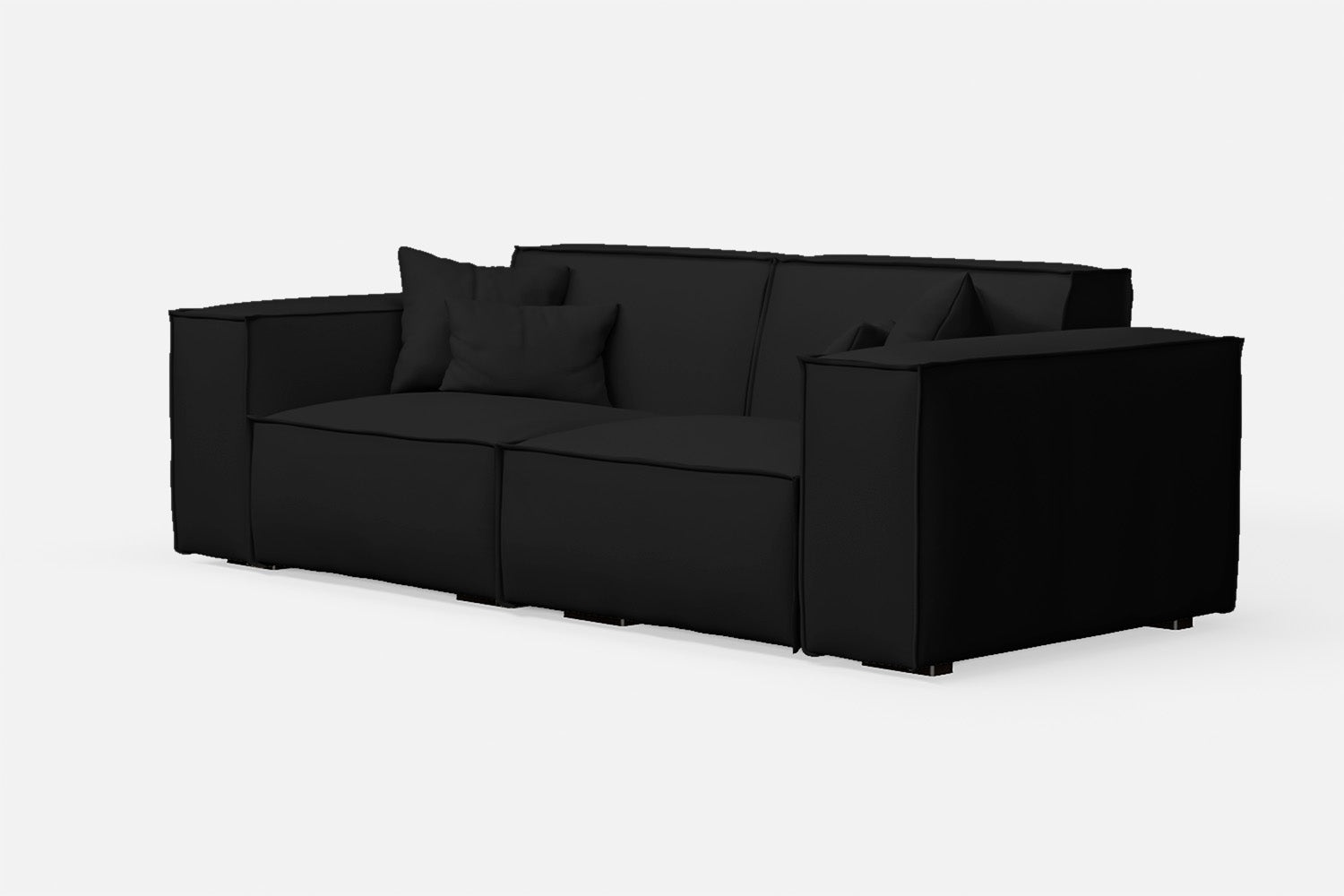 Naples 2 Seater Sofa Black Leather