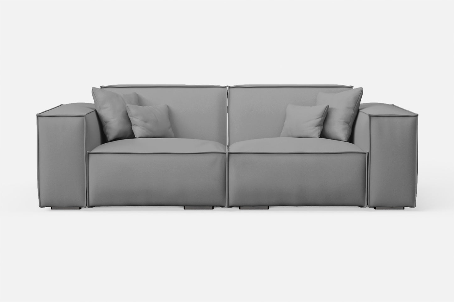 Naples 2 Seater Sofa Grey Leather