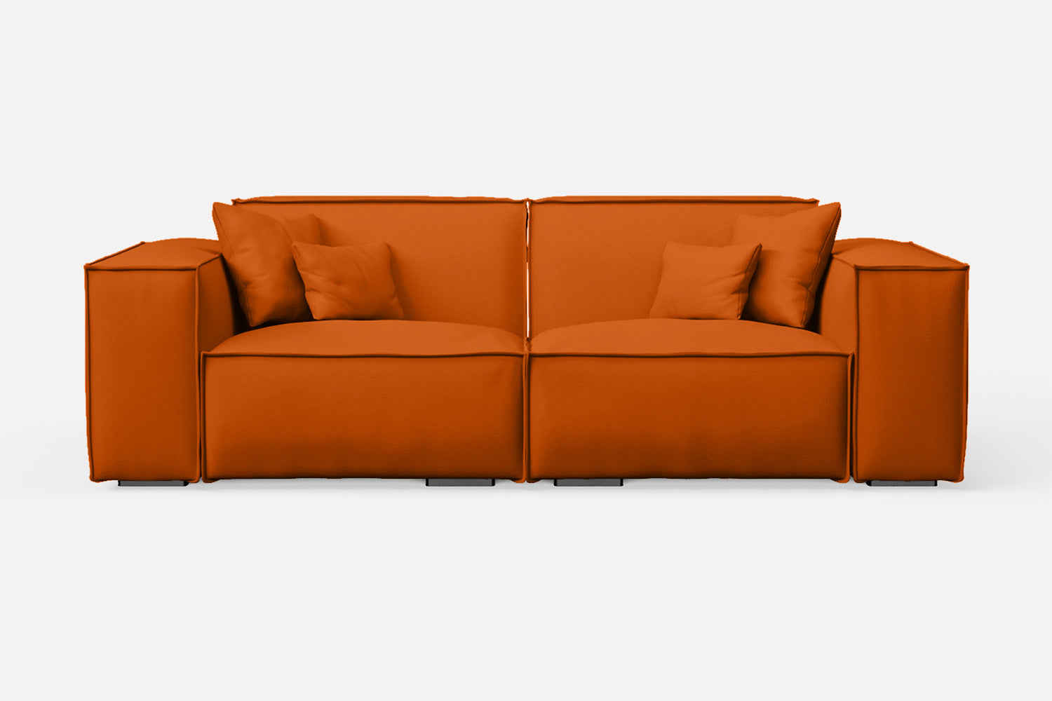 Naples 2 Seater Sofa Orange Leather