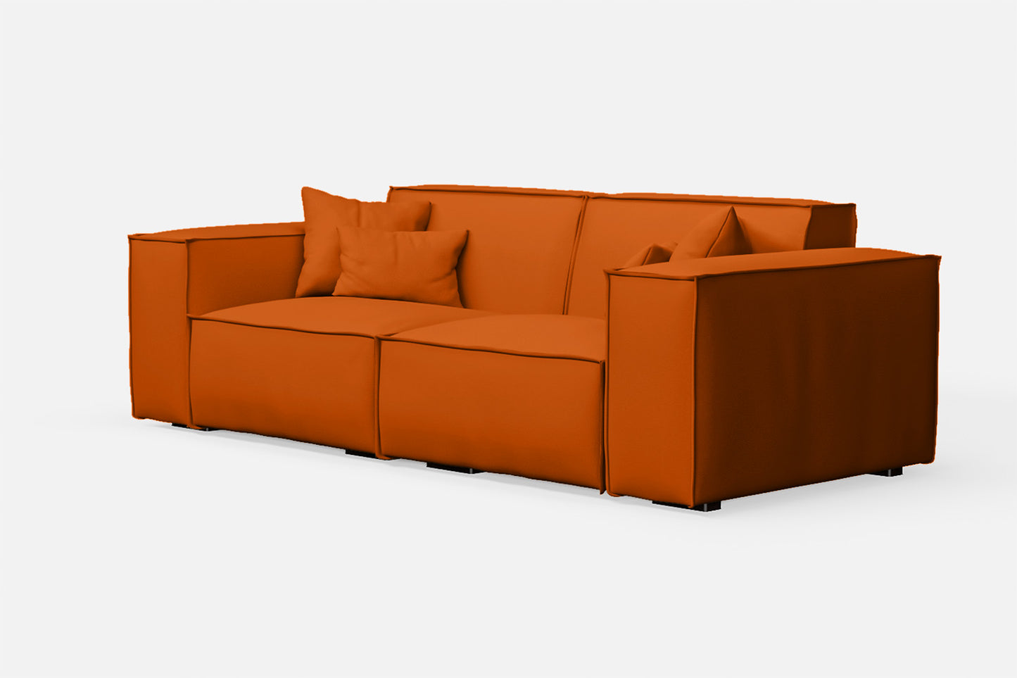 Naples 2 Seater Sofa Orange Leather