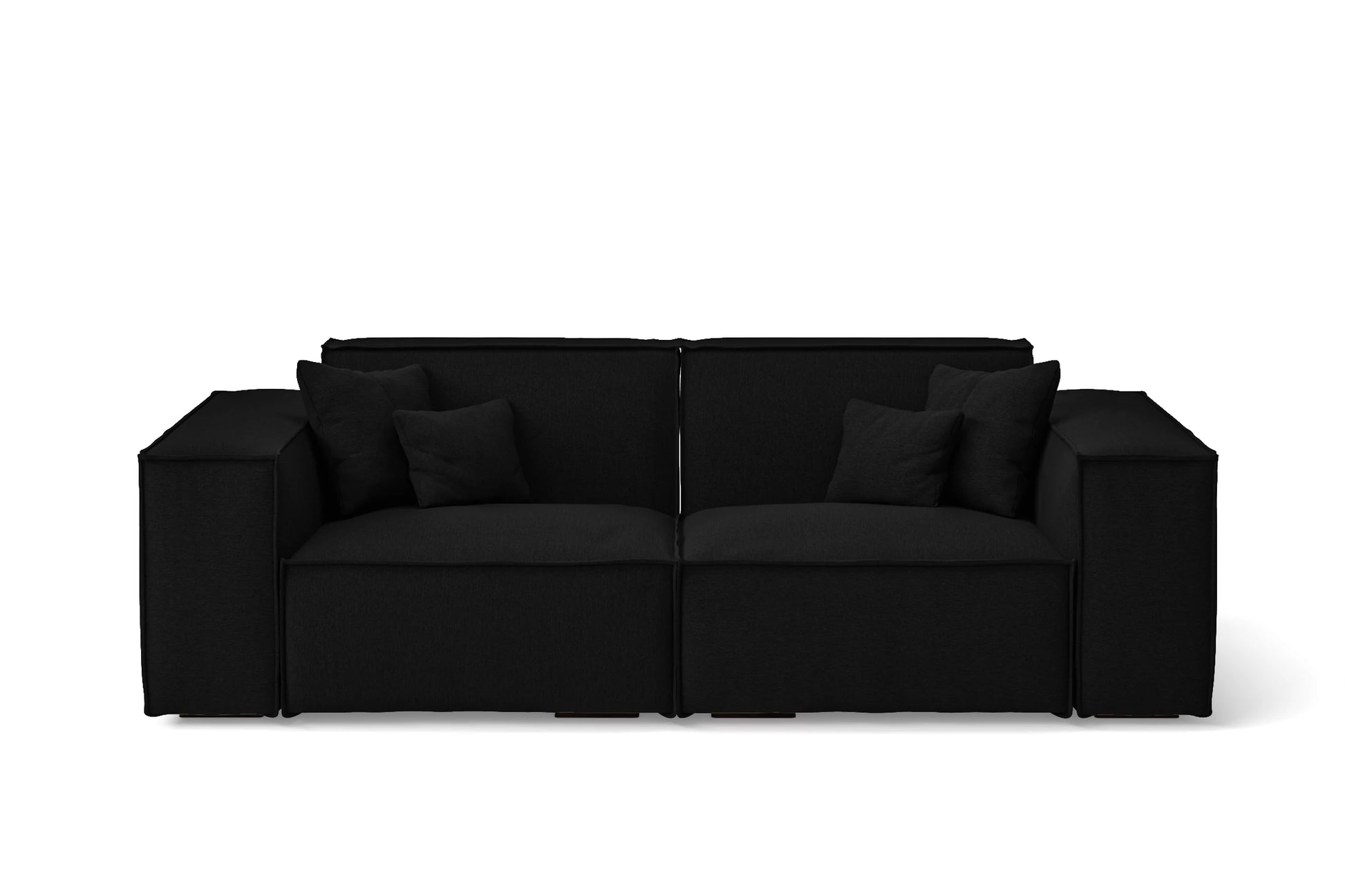 Naples 2 Seater Sofa Black Linen Fabric