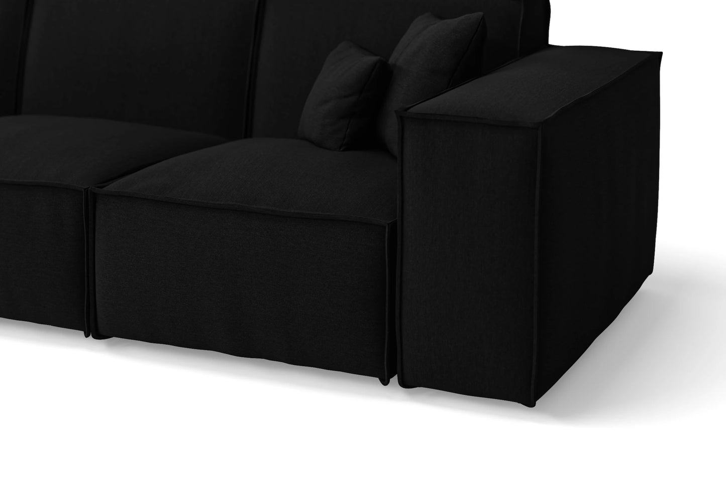 Naples 2 Seater Sofa Black Linen Fabric