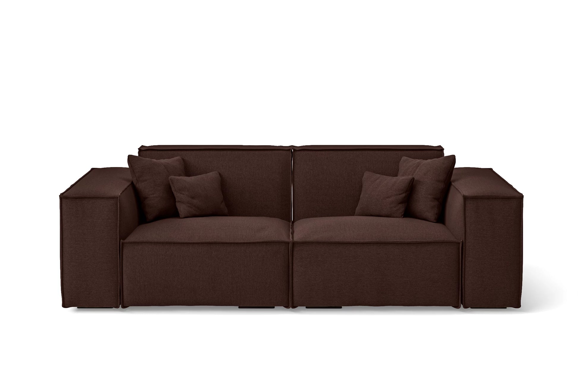 Naples 2 Seater Sofa Coffee Brown Linen Fabric