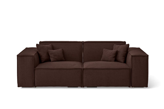 Naples 2 Seater Sofa Coffee Brown Linen Fabric