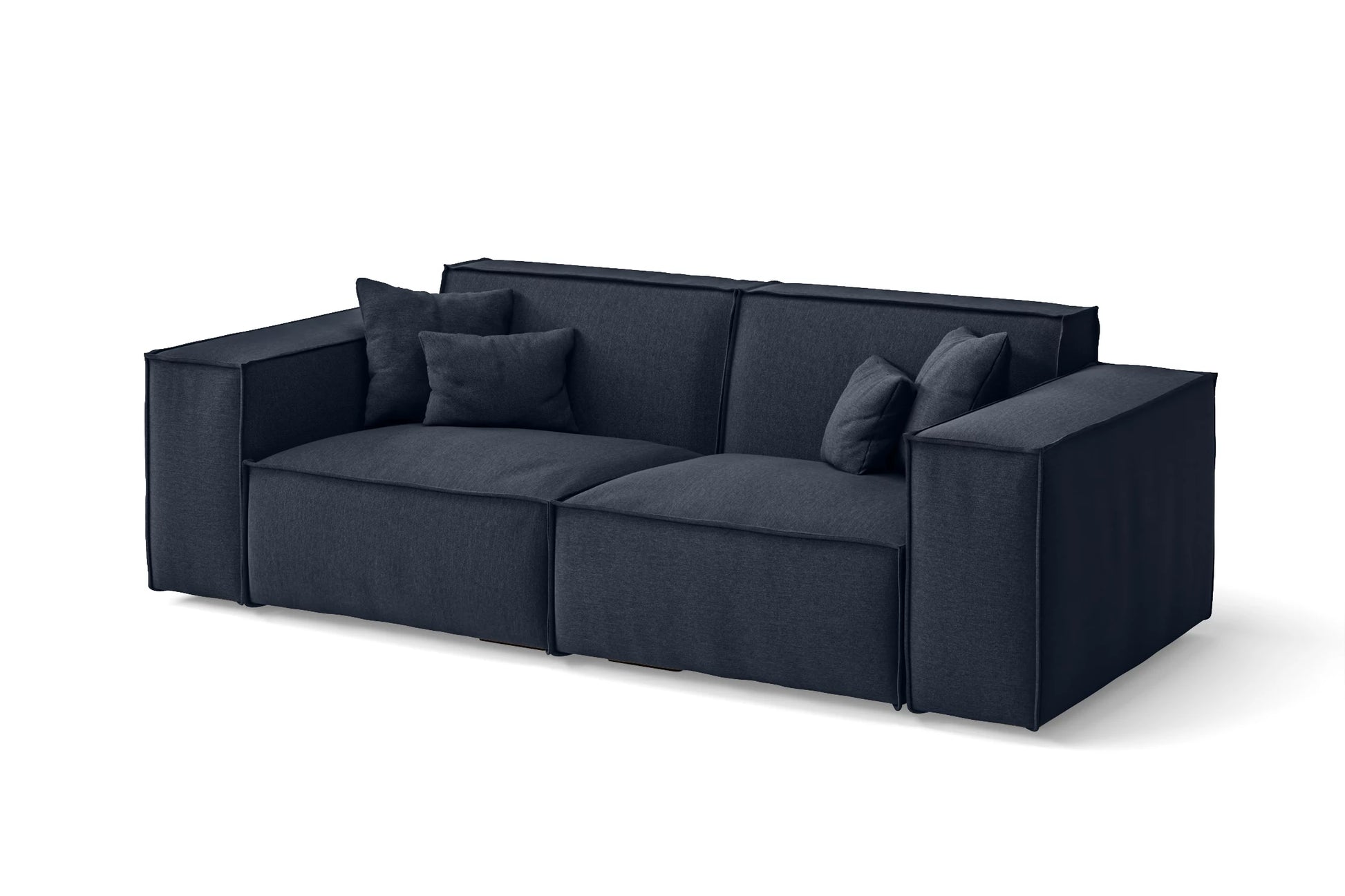 Naples 2 Seater Sofa Dark Blue Linen Fabric