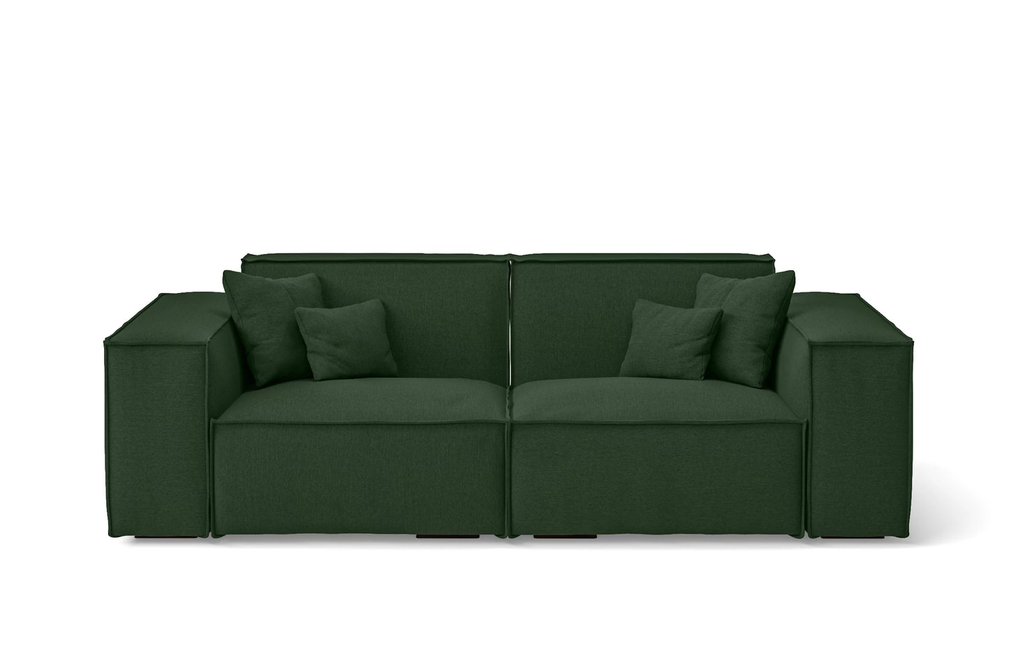 Naples 2 Seater Sofa Forest Green Linen Fabric