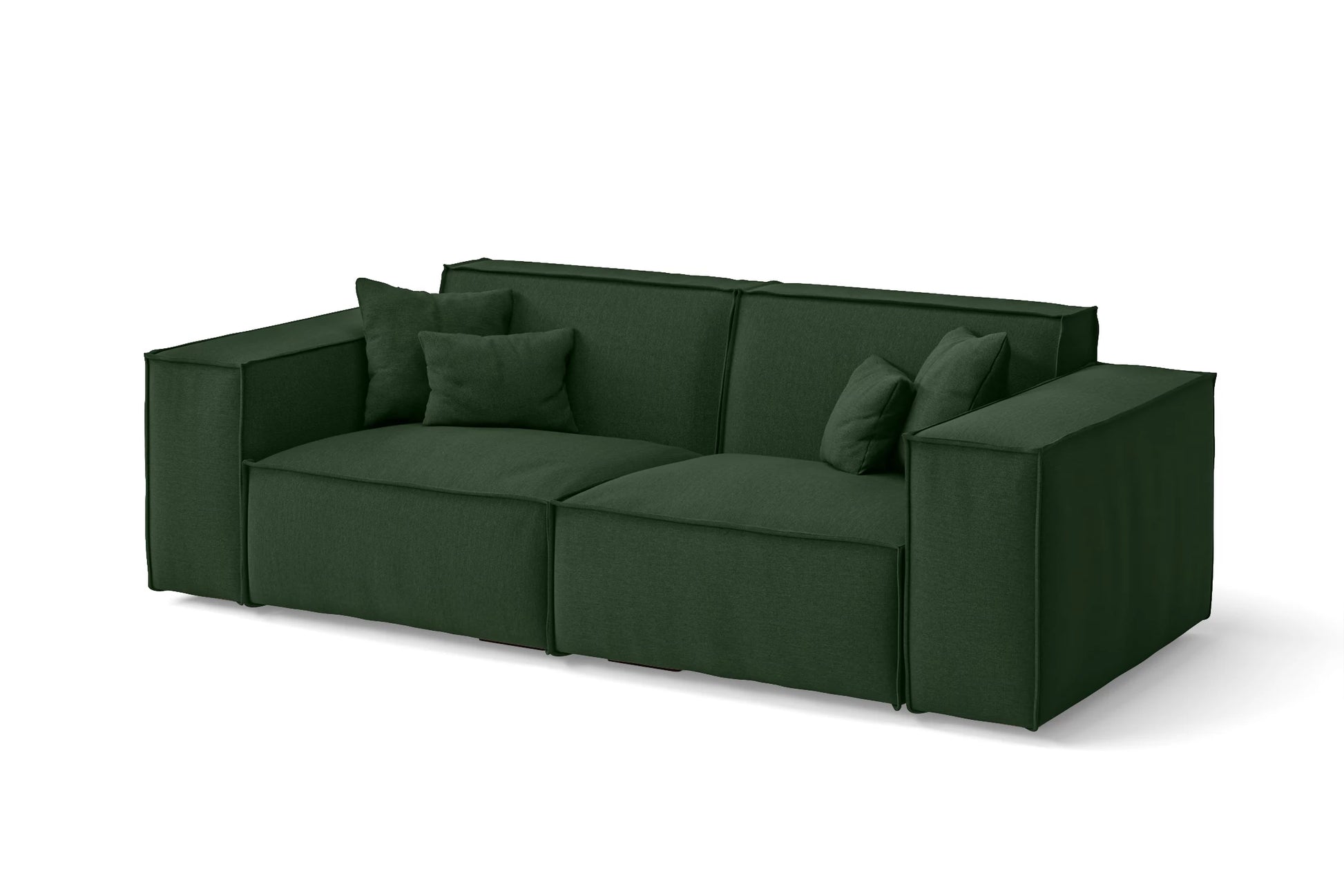 Naples 2 Seater Sofa Forest Green Linen Fabric