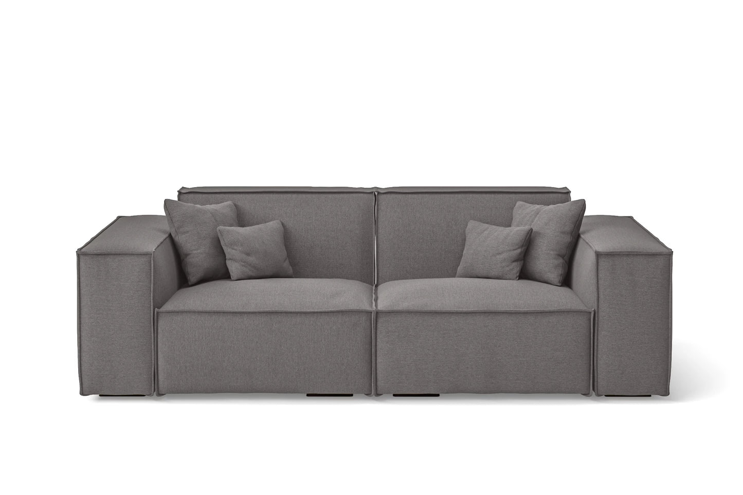 Naples 2 Seater Sofa Grey Linen Fabric