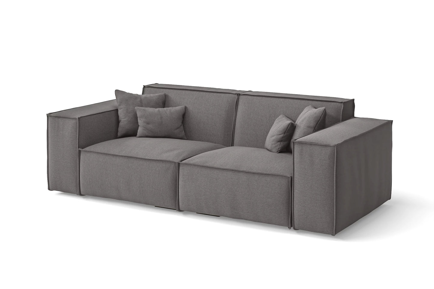 Naples 2 Seater Sofa Grey Linen Fabric