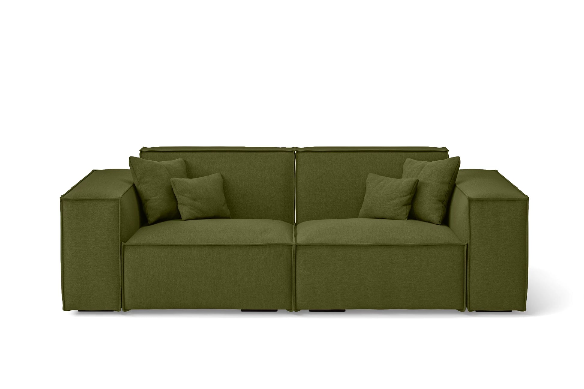 Naples 2 Seater Sofa Olive Linen Fabric