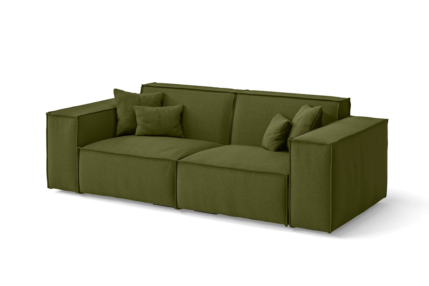 Naples 2 Seater Sofa Olive Linen Fabric