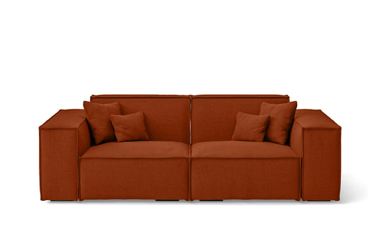 Naples 2 Seater Sofa Orange Linen Fabric