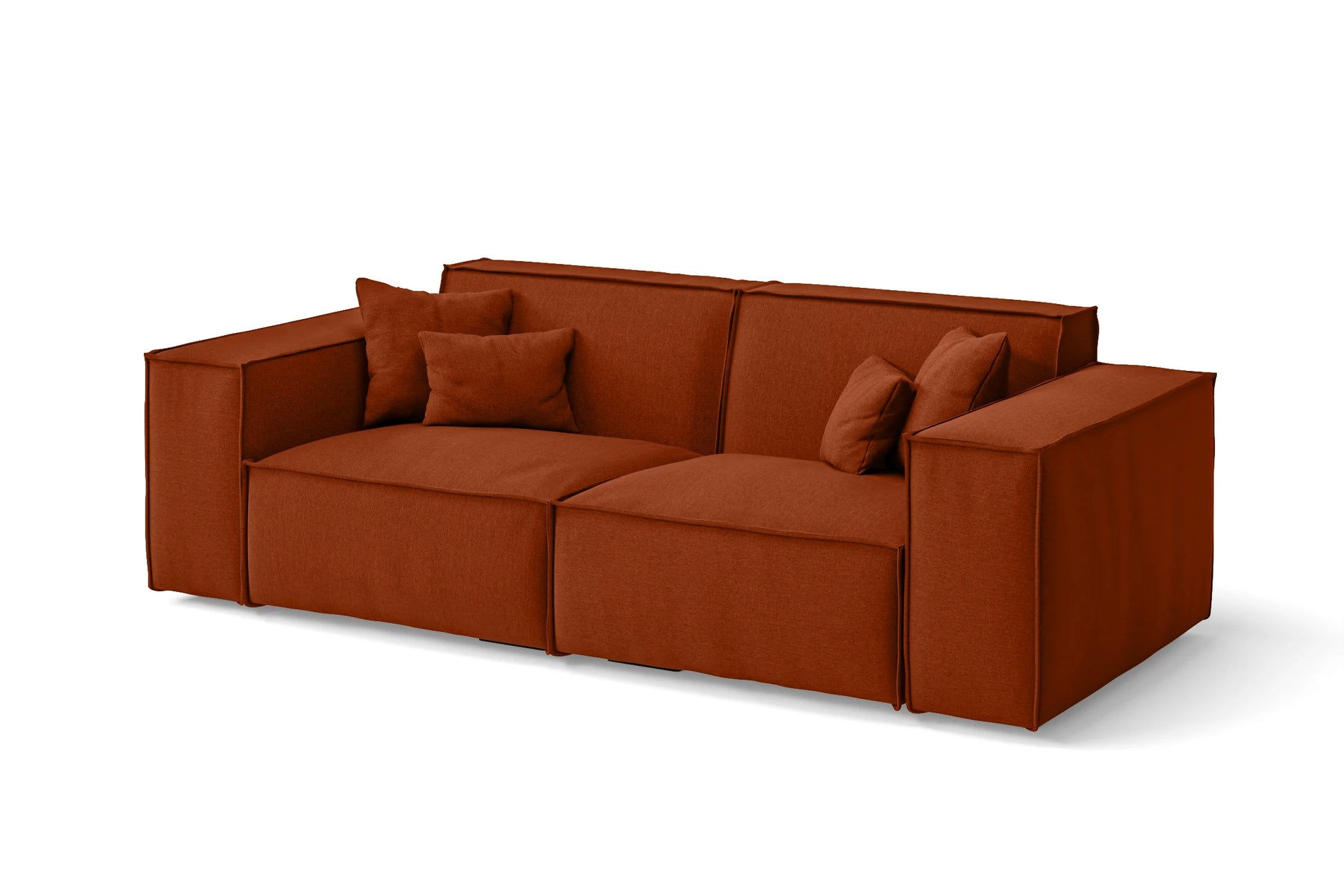 Naples 2 Seater Sofa Orange Linen Fabric