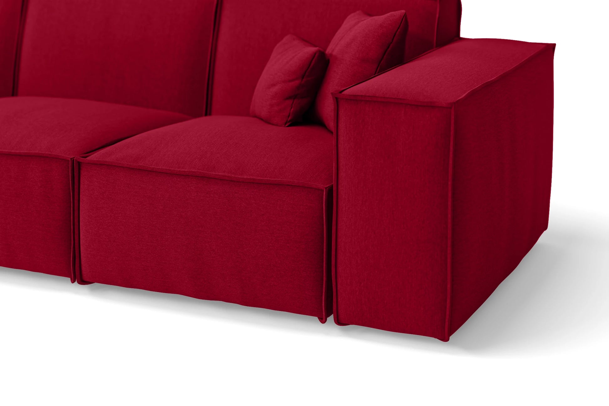 Naples 2 Seater Sofa Red Linen Fabric