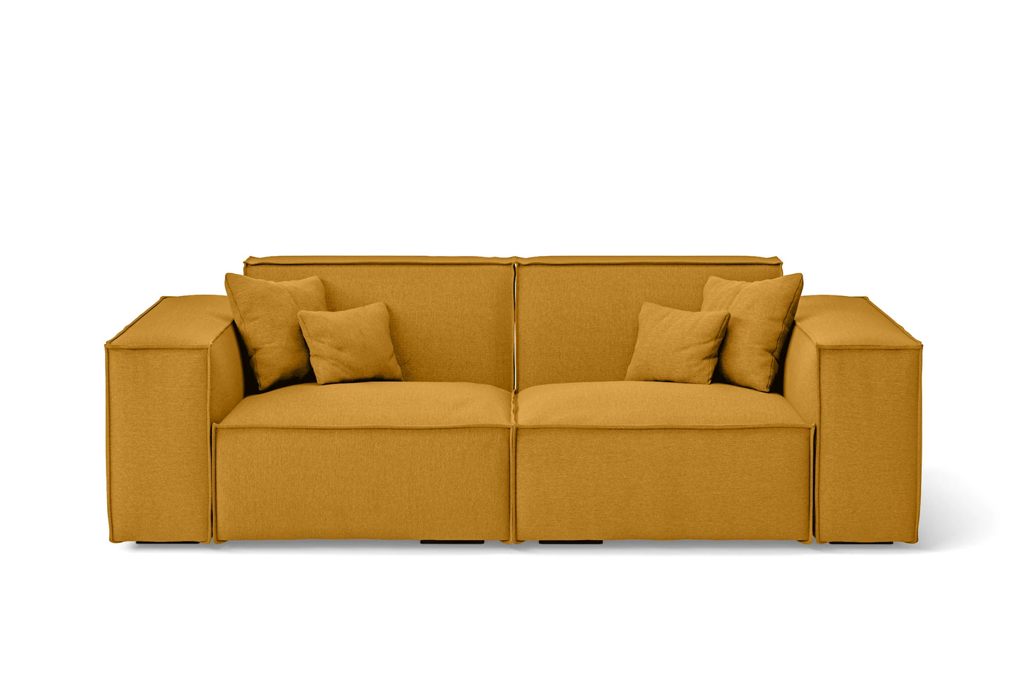 Naples 2 Seater Sofa Yellow Linen Fabric