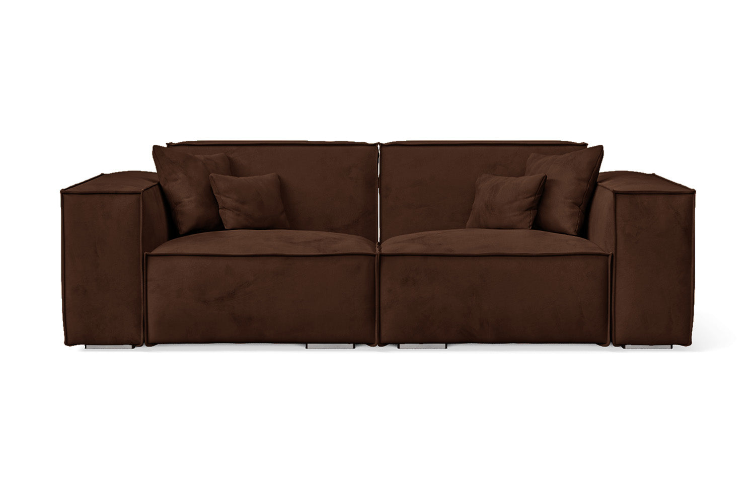 Naples 2 Seater Sofa Coffee Brown Velvet