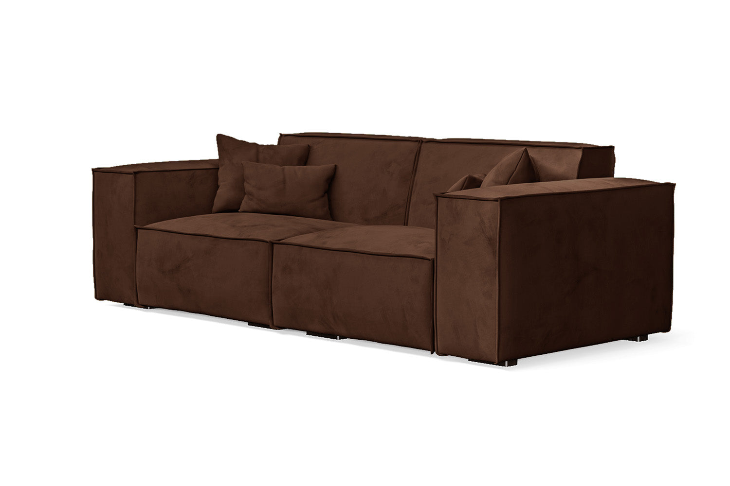 Naples 2 Seater Sofa Coffee Brown Velvet