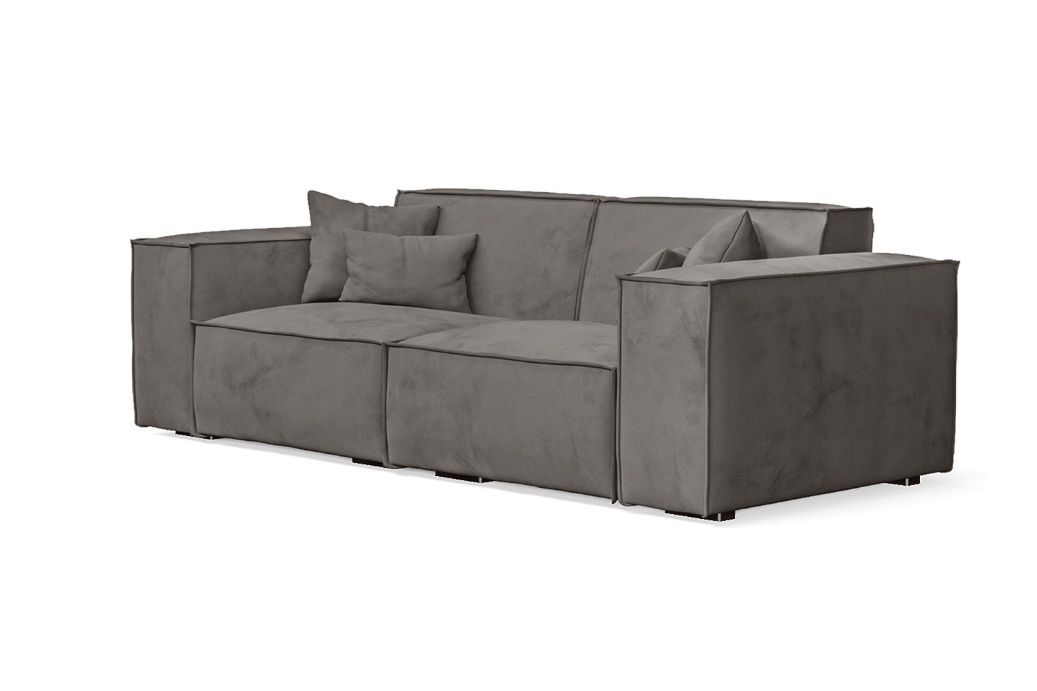 Naples 2 Seater Sofa Grey Velvet