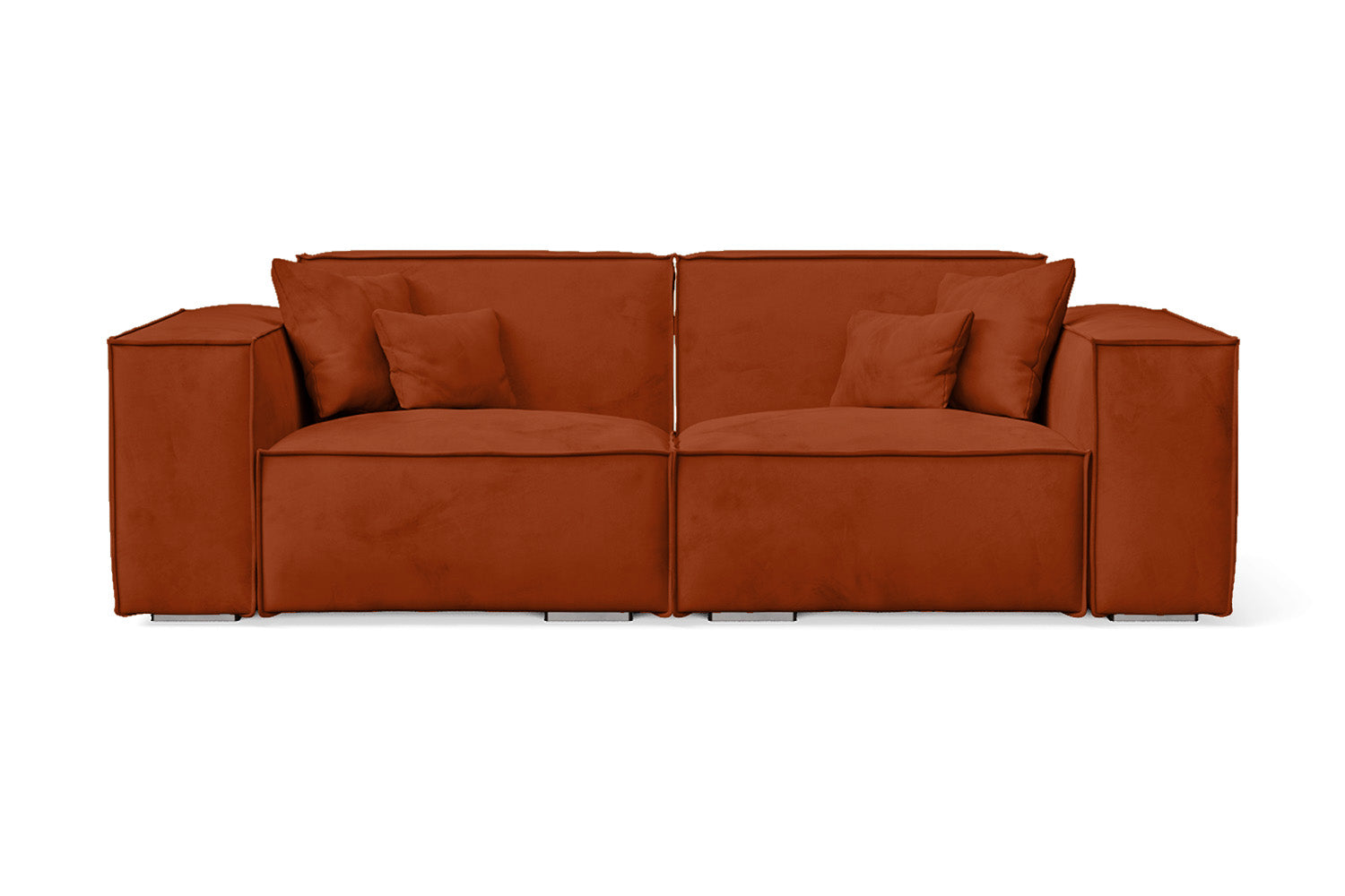 Naples 2 Seater Sofa Orange Velvet