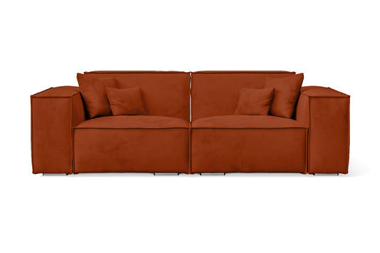 Naples 2 Seater Sofa Orange Velvet