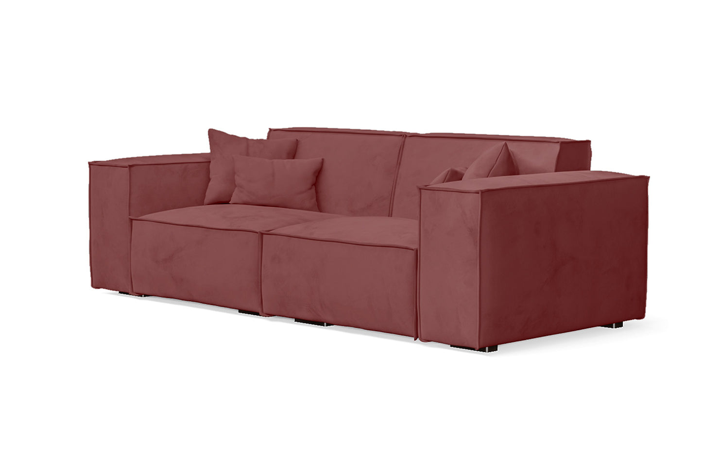 Naples 2 Seater Sofa Pink Velvet