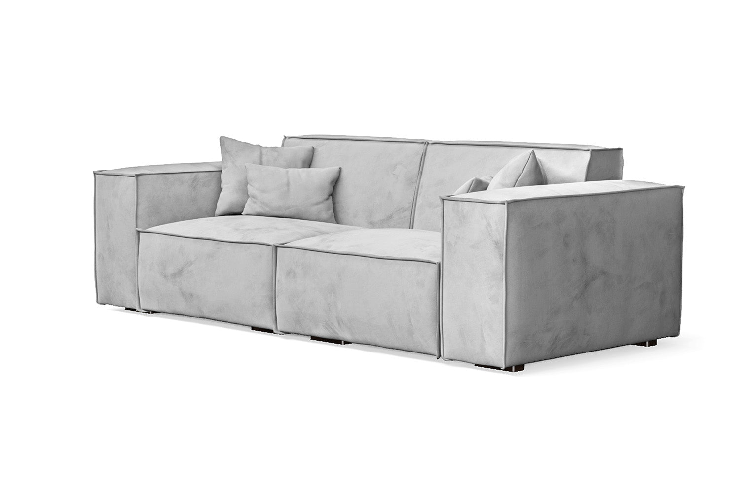 Naples 2 Seater Sofa White Velvet