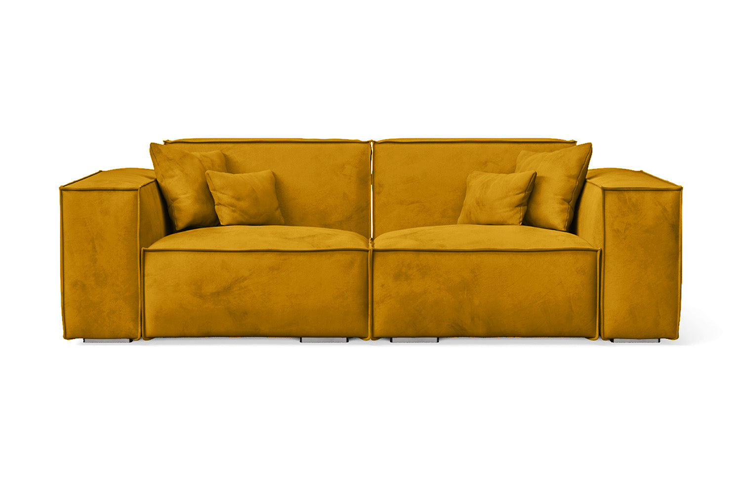 Naples 2 Seater Sofa Yellow Velvet